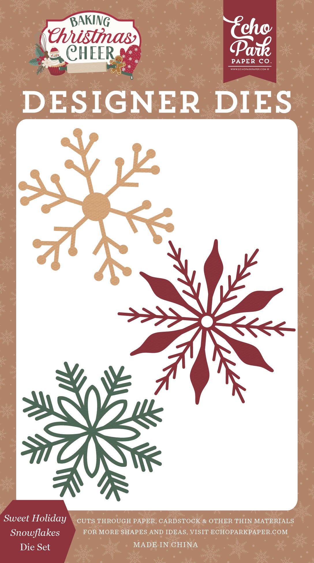 Echo Park -Baking Christmas Cheer Collection - Designer Dies - Sweet Holiday Snowflakes