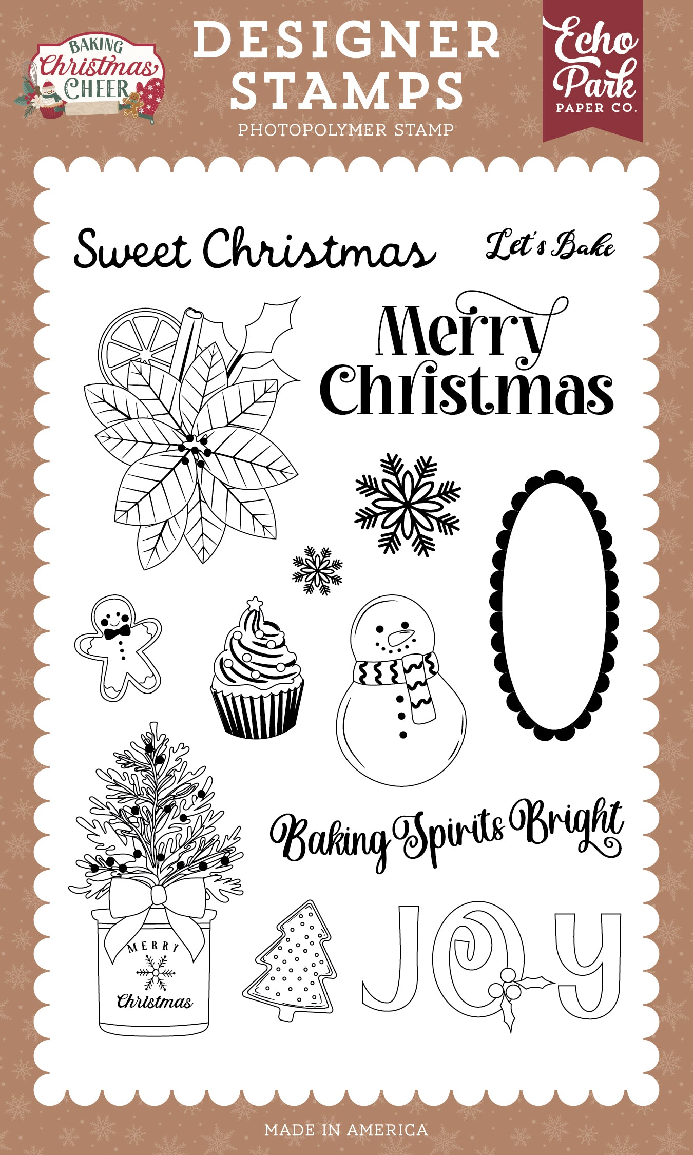 Echo Park - Baking Christmas Cheer Collection - Photopolymer Stamp Set - Sweet Christmas