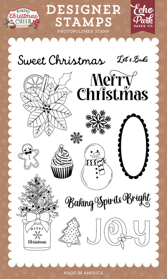 Echo Park - Baking Christmas Cheer Collection - Photopolymer Stamp Set - Sweet Christmas