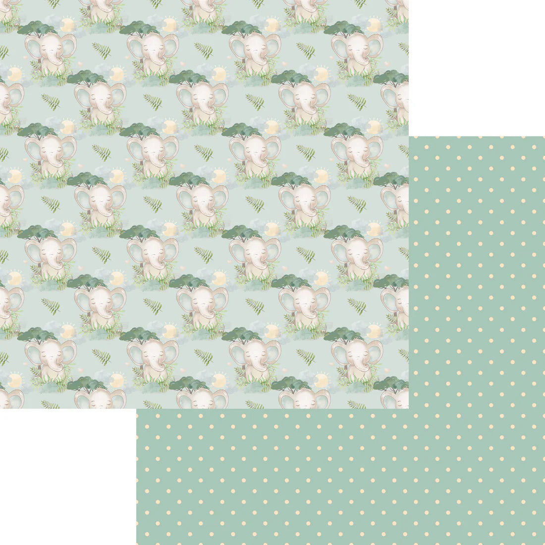 SSC Designs - Baby Elephants Collection - 12 x 12 Double-Sided Paper - Baby Elephant