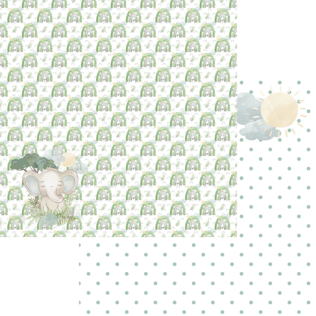 SSC Designs  Baby Elephants Collection 12 x 12 Scrapbook Paper Pack & Embellishment Kit