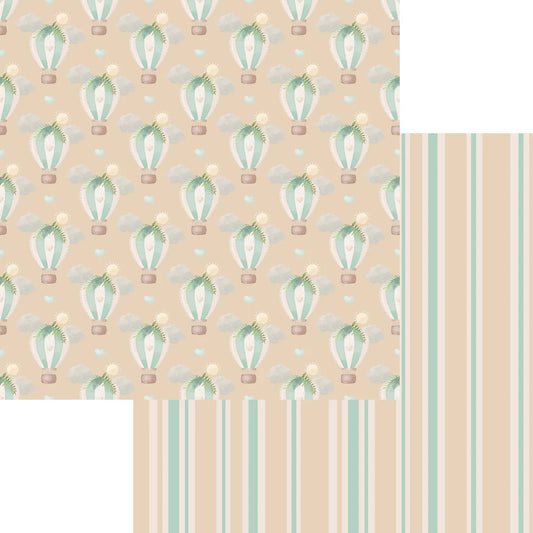 SSC Designs - Baby Elephants Collection - 12 x 12 Double-Sided Paper - Hot Air Balloons