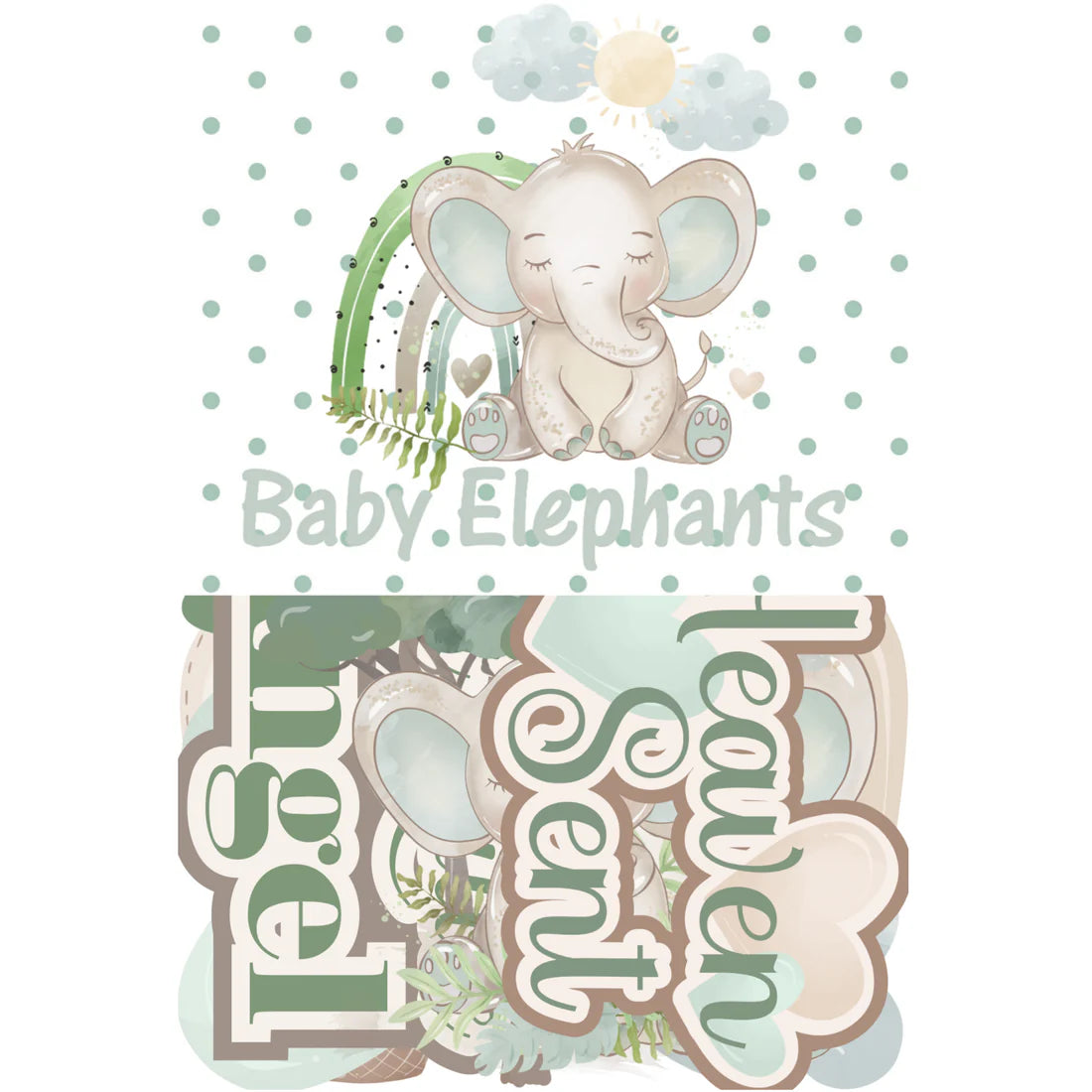 SSC - Baby Elephant Collection - Laser Cut Ephemera Embellishments