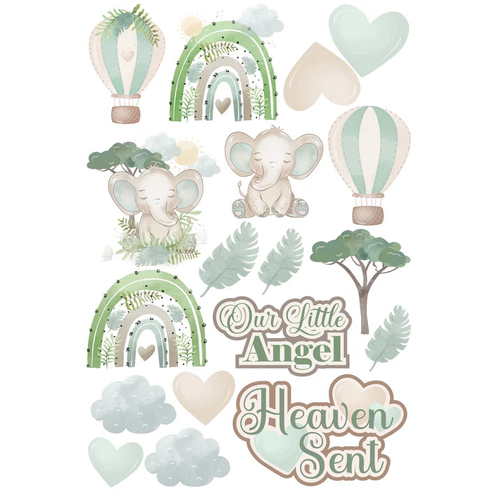 SSC - Baby Elephant Collection - Laser Cut Ephemera Embellishments