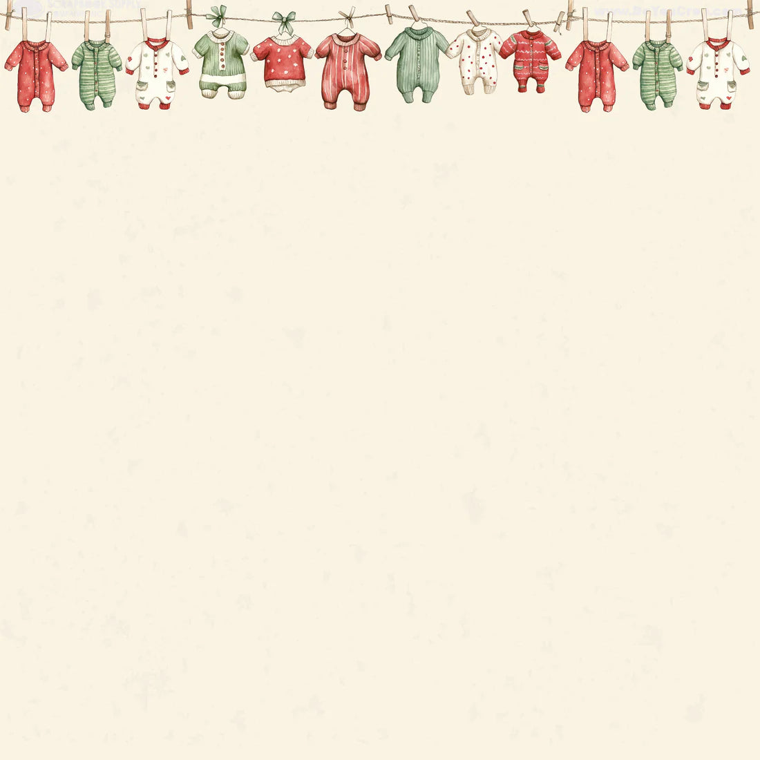 SSC - Baby's First Christmas - 12 x 12 Double-Sided Cardstock - Tiny Little Clothes