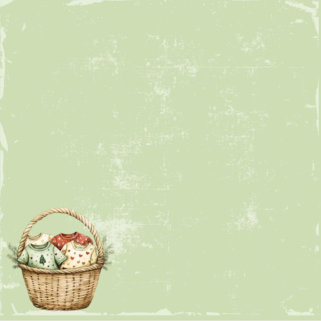 SSC - Baby's First Christmas - 12 x 12 Double-Sided Cardstock - Christmas Laundry