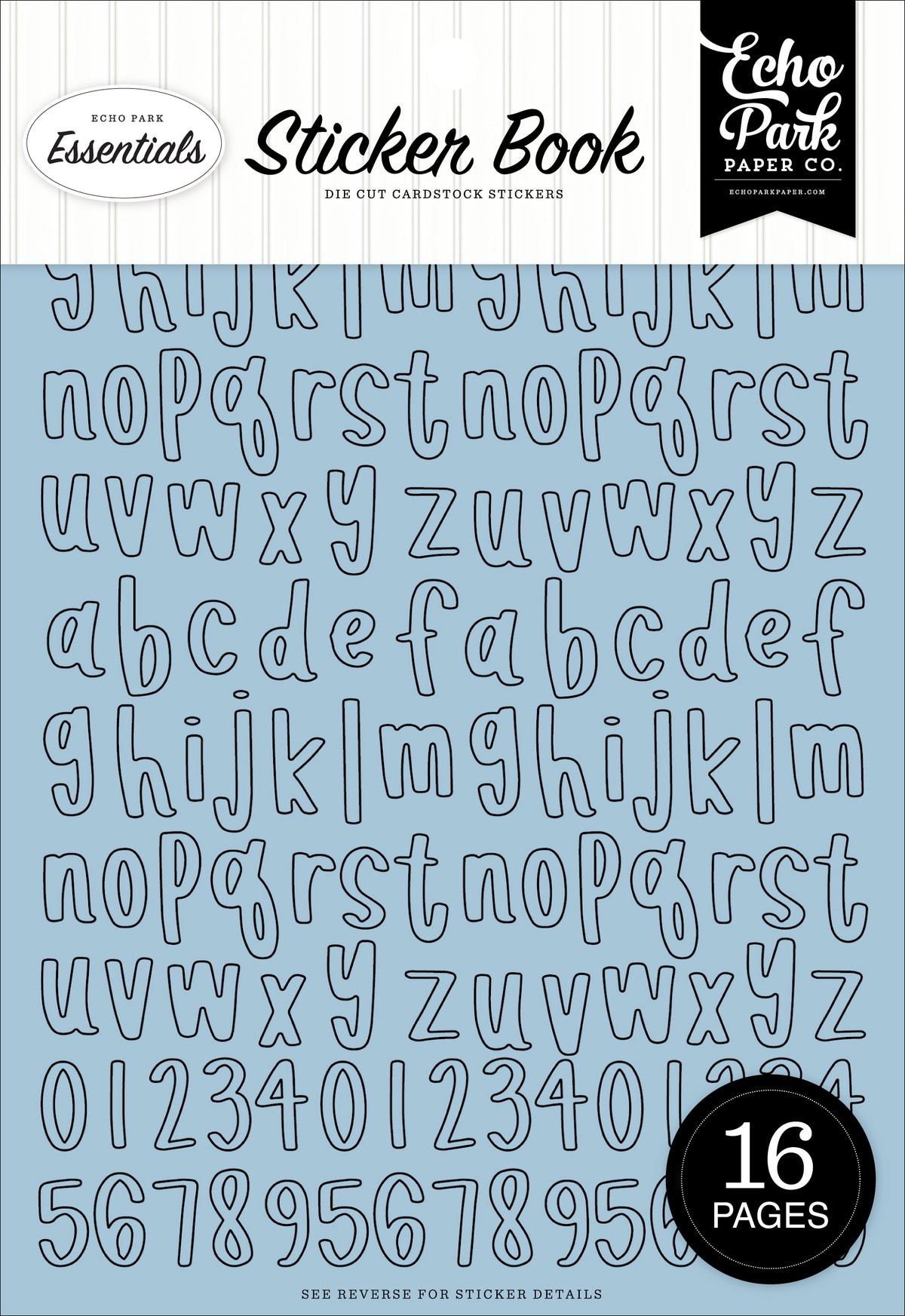 Echo Park - Essentials Collection - Sticker Book - Blue Alpha