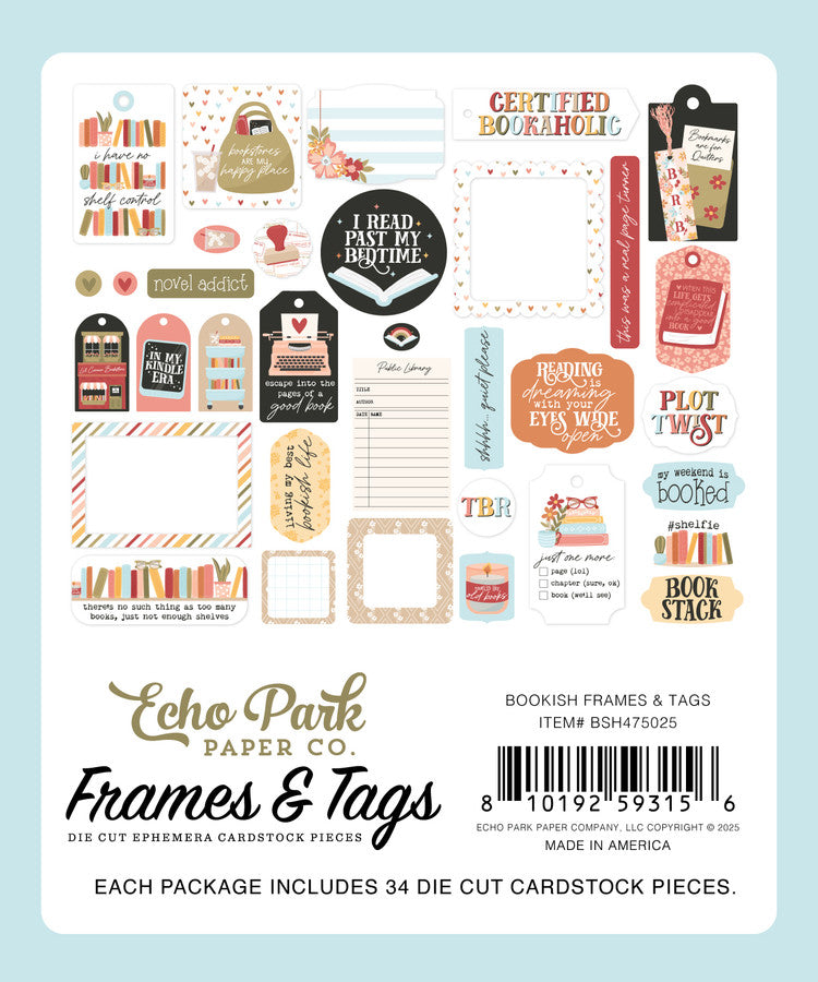 Echo Park - Bookish Collection - Frames & Tags