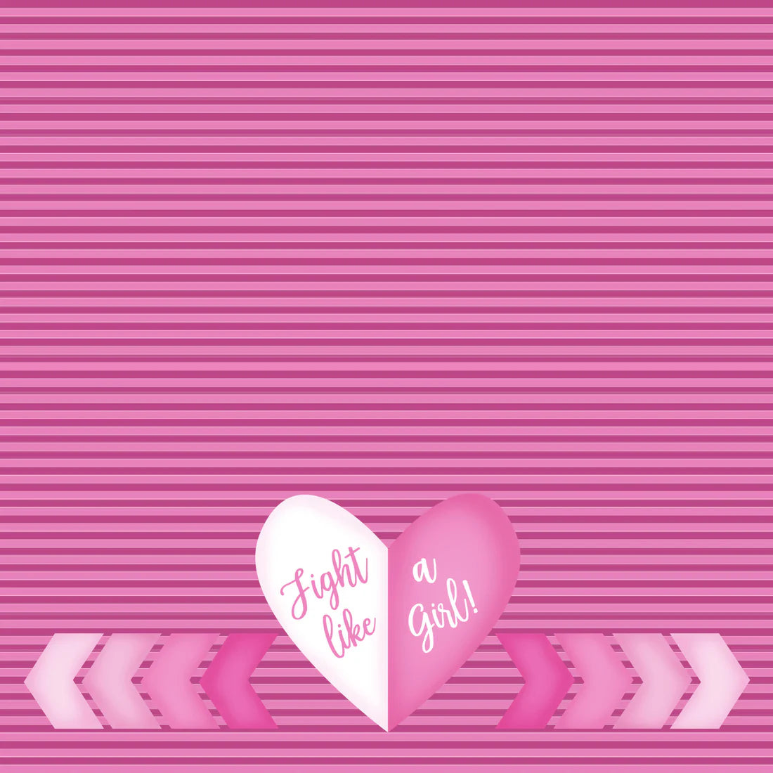 Be Strong Collection Fight Like A Girl 12 x 12 Double-Sided Scrapbook Paper by SSC Designs