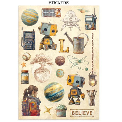 Stamperia - A New Beginning Collection - Junk Journal - Stickers, Cut-Outs, and Backgrounds