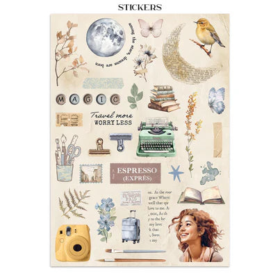 Stamperia - Secret Diary Collection - Junk Journal - Stickers, Cut-Outs, and Backgrounds
