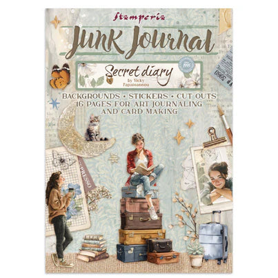 Stamperia - Secret Diary Collection - Junk Journal - Stickers, Cut-Outs, and Backgrounds