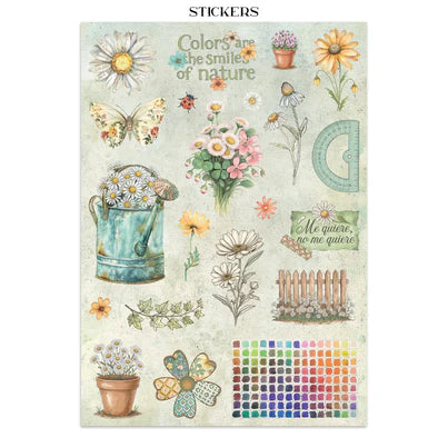 Stamperia - Daisy Art Collection - Junk Journal - Stickers, Cut-Outs, and Backgrounds