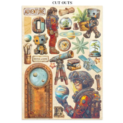 Stamperia - A New Beginning Collection - Junk Journal - Stickers, Cut-Outs, and Backgrounds