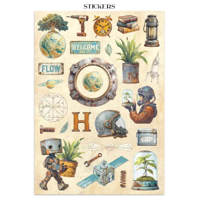 Stamperia - A New Beginning Collection - Junk Journal - Stickers, Cut-Outs, and Backgrounds