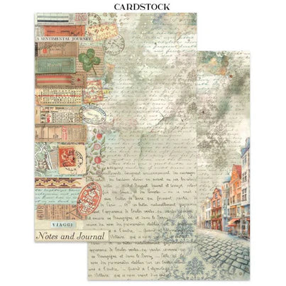 Stamperia - Art Of Travelling Collection - Junk Journal - Stickers, Cut-Outs, and Backgrounds