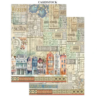 Stamperia - Art Of Travelling Collection - Junk Journal - Stickers, Cut-Outs, and Backgrounds