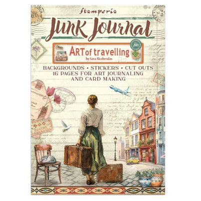 Stamperia - Art Of Travelling Collection - Junk Journal - Stickers, Cut-Outs, and Backgrounds