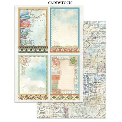 Stamperia - Art Of Travelling Collection - Junk Journal - Stickers, Cut-Outs, and Backgrounds
