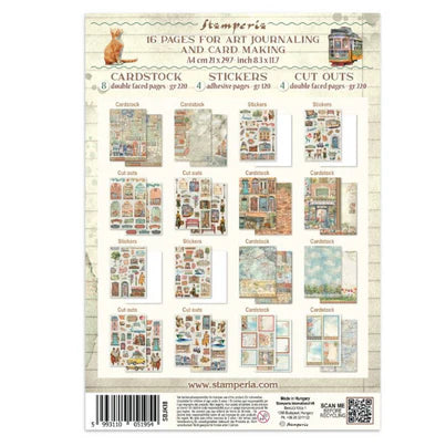 Stamperia - Art Of Travelling Collection - Junk Journal - Stickers, Cut-Outs, and Backgrounds