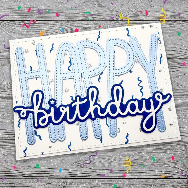 Emily Moore Designs - Dies - Happy Birthday Word - Big and Bold