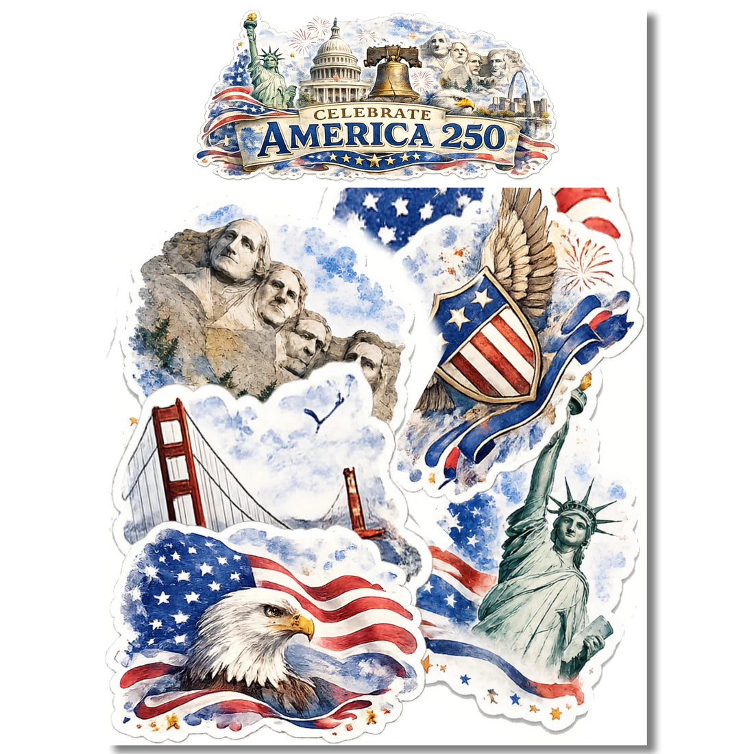 Scrapbook Supply Company - Celebrate America 12 x 12 Scrapbook Paper & Embellishment Kit