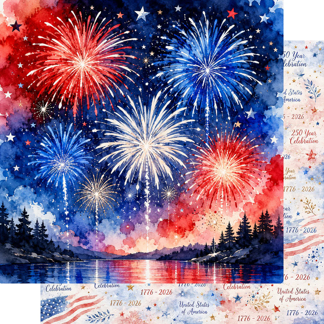 Scrapbook Supply Company - Celebrate America 12 x 12 Scrapbook Paper & Embellishment Kit