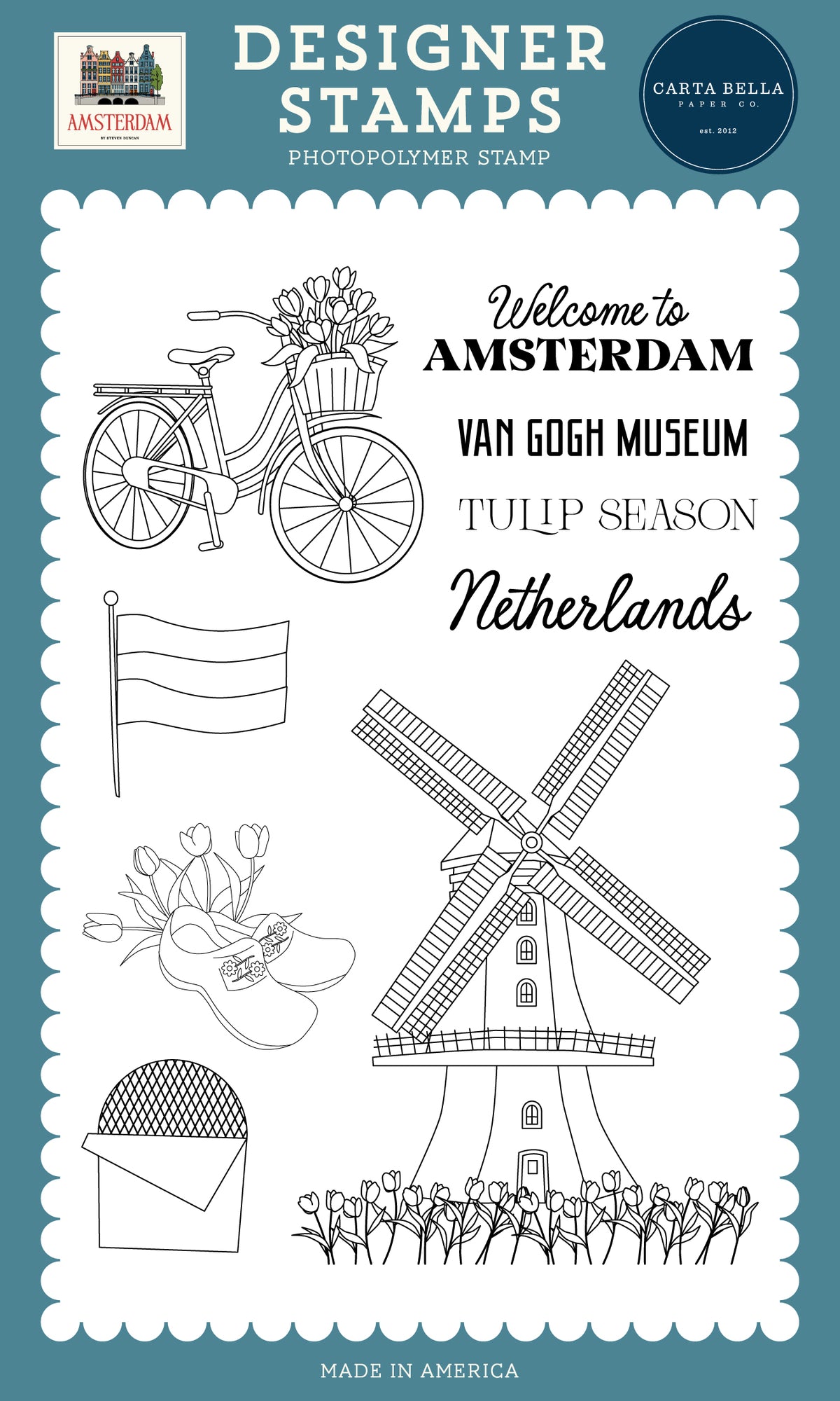 Carta Bella Paper - Amsterdam Collection - Photopolymer Stamps - Windmill