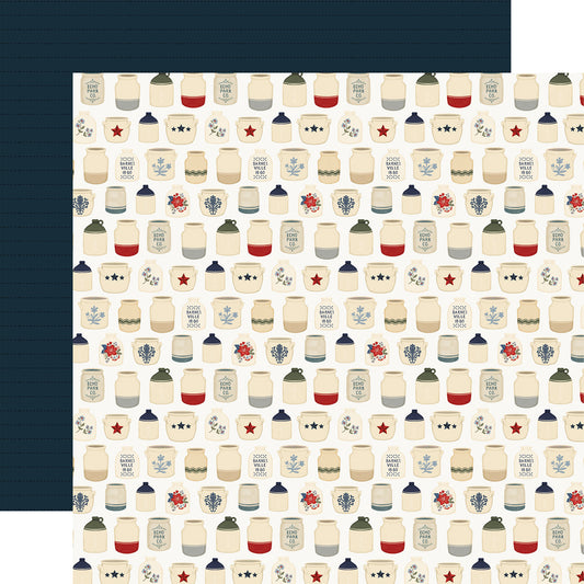 Carta Bella - Americana Summer Collection - 12 x 12 Double-Sided Paper - Painted Pottery