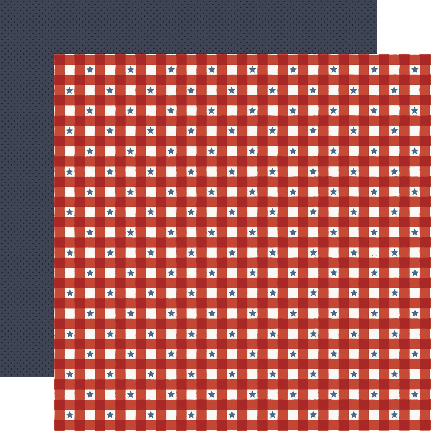 Carta Bella - Americana Summer Collection - 12 x 12 Double-Sided Paper - Starry Plaid