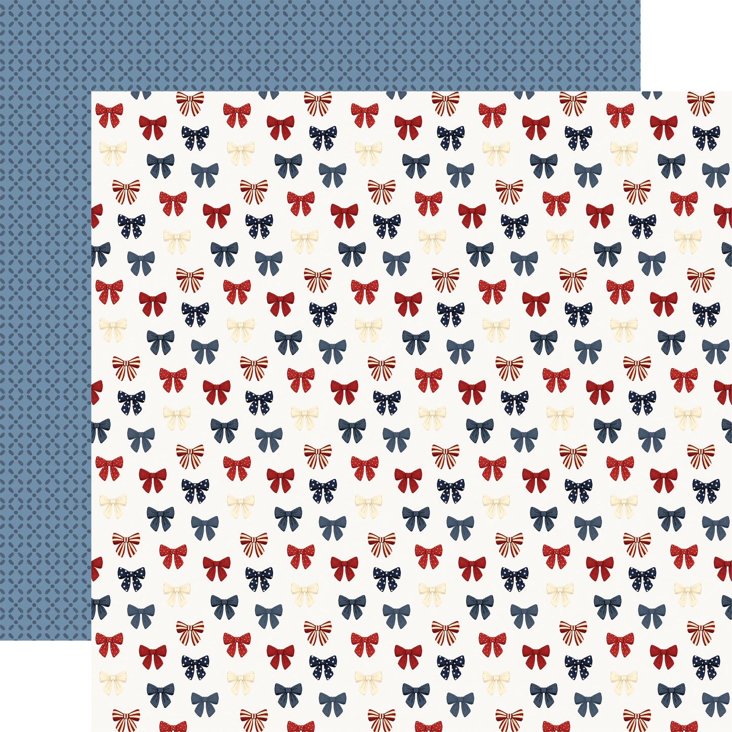 Carta Bella - Americana Summer Collection - 12 x 12 Double-Sided Paper - Red White And Blue Bows