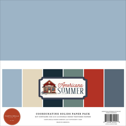 Carta Bella - Americana Summer Collection - 12 x 12 Solids Kit