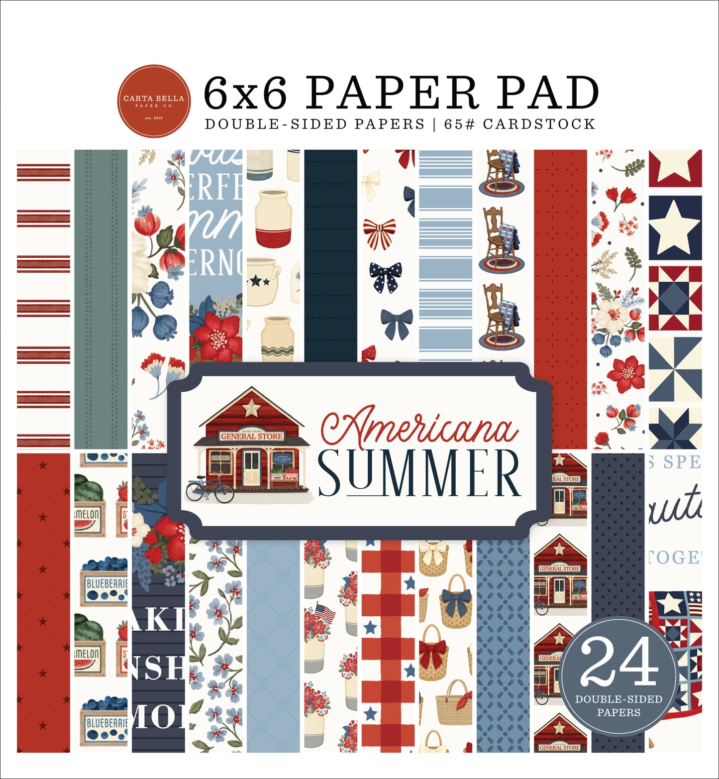 Carta Bella - Americana Summer Collection - 6 x 6 Paper Pad