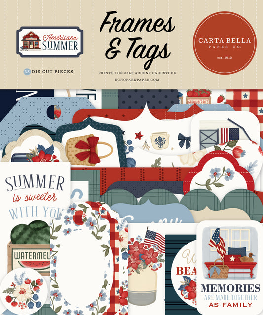 Carta Bella - Americana Summer Collection - Frames & Tags