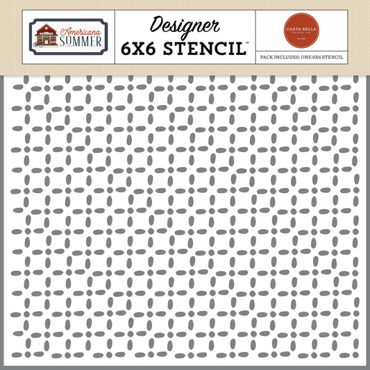 6 x 6 stencil with cross-stitch squares