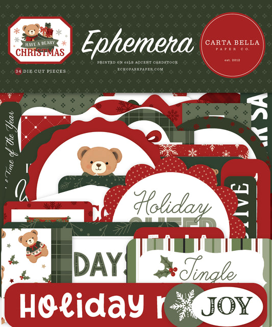Carta Bella Paper - Have A Beary Christmas Collection - Ephemera