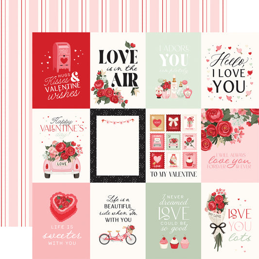 Carta Bella - Be Mine Collection - 12 x 12 Double-Sided Paper - 3 x 4 Journaling Cards