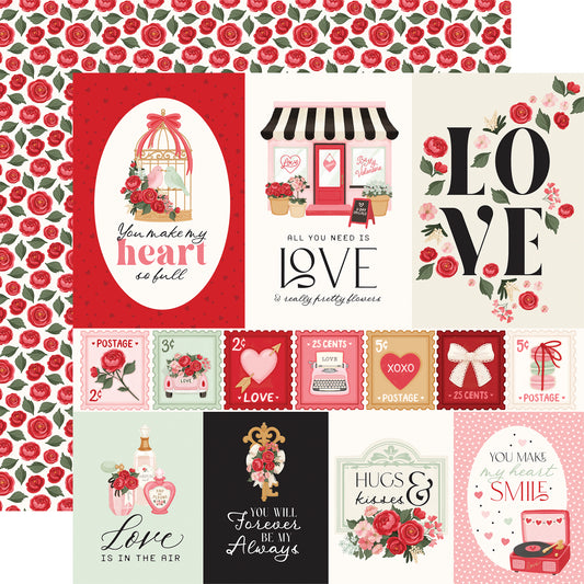 Carta Bella - Be Mine Collection - 12 x 12 Double-Sided Paper - Multi Journaling Cards
