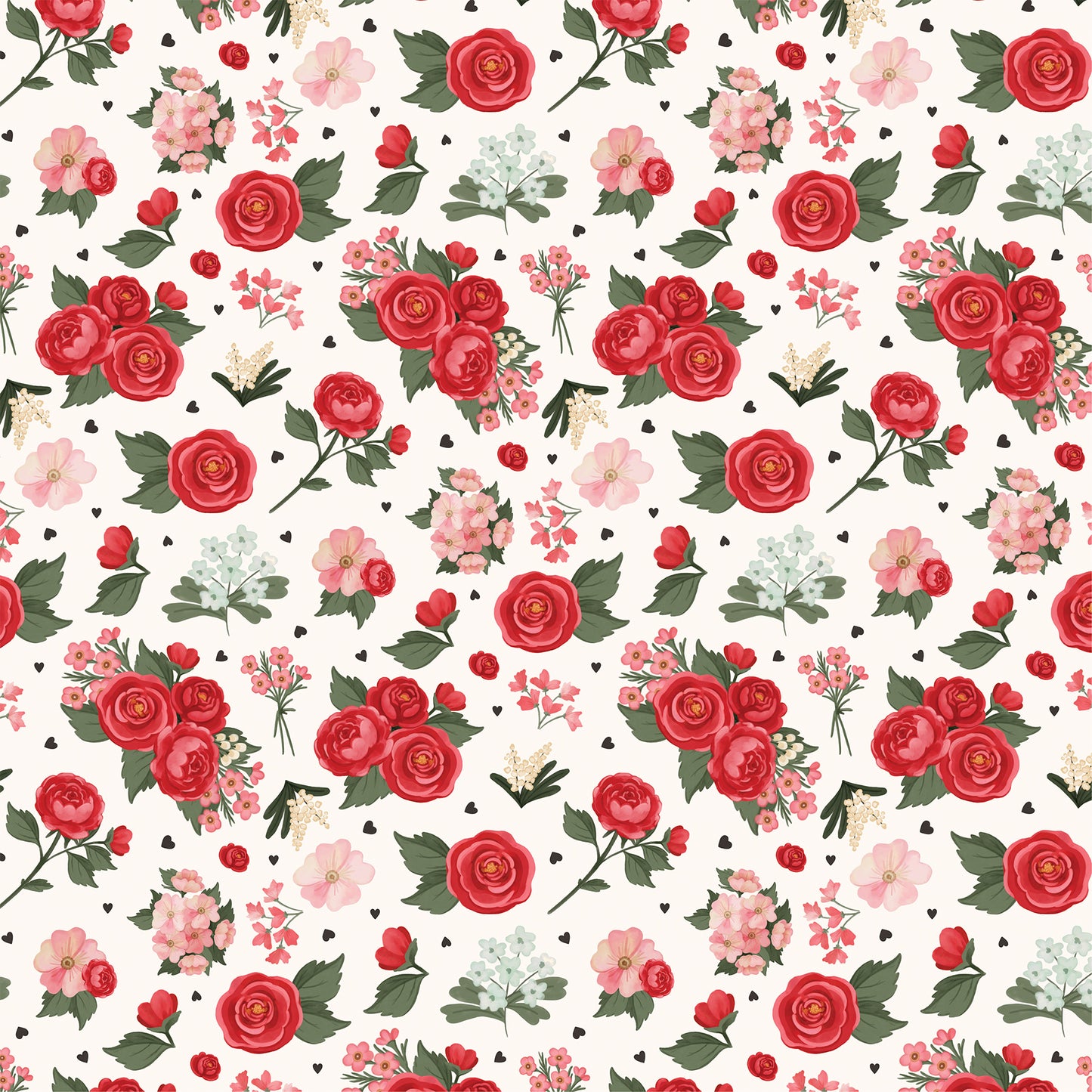 Carta Bella - Be Mine Collection - 12 x 12 Double-Sided Paper -Love And Pretty Flowers