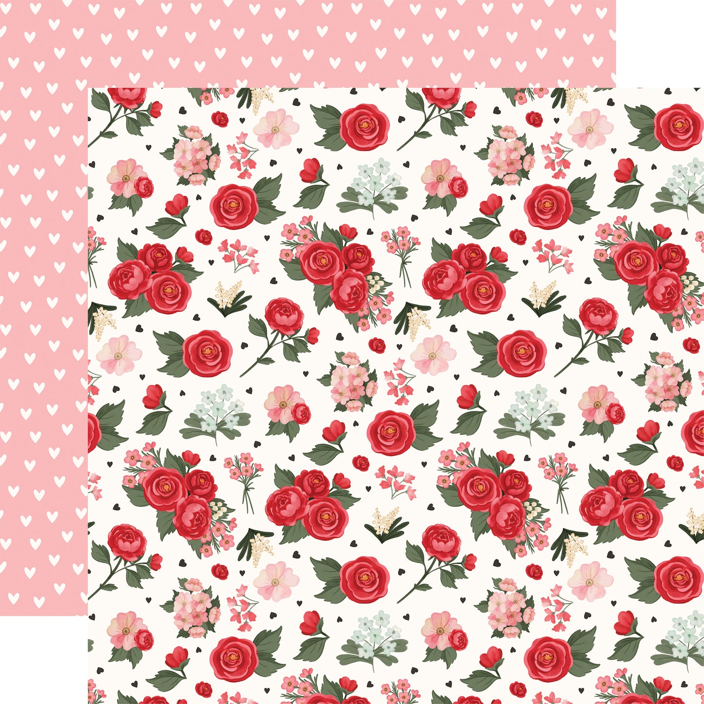 Carta Bella - Be Mine Collection - 12 x 12 Double-Sided Paper -Love And Pretty Flowers