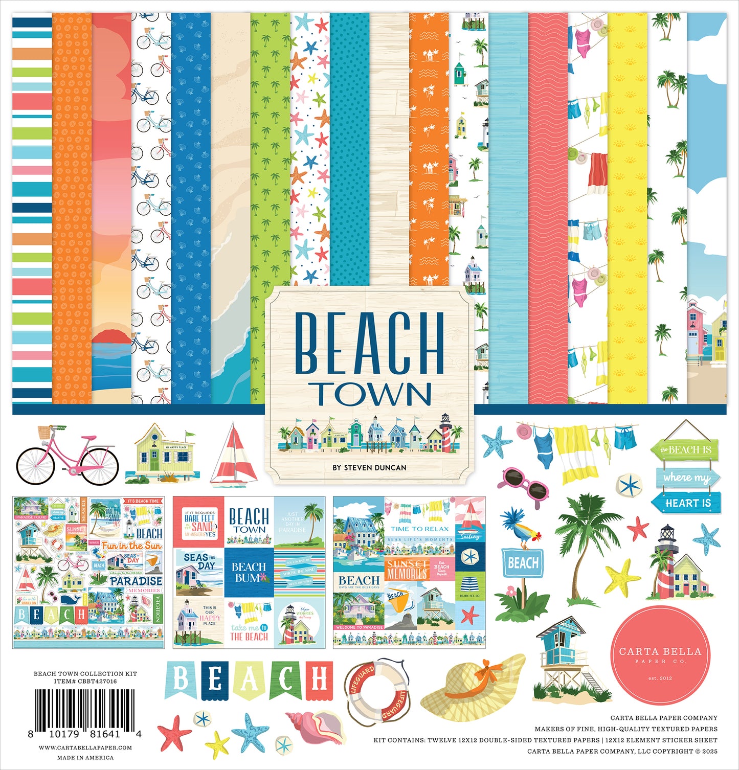 Carta Bella Paper - Beach Town Collection - 12 x 12 Collection Kit