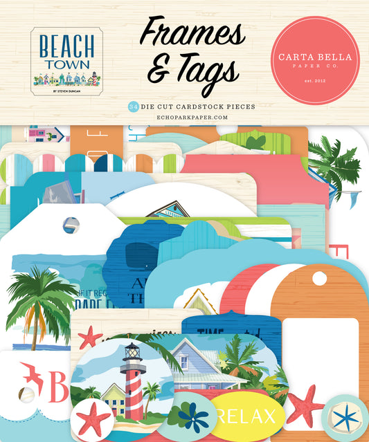Carta Bella Paper - Beach Town Collection - Frames And Tags