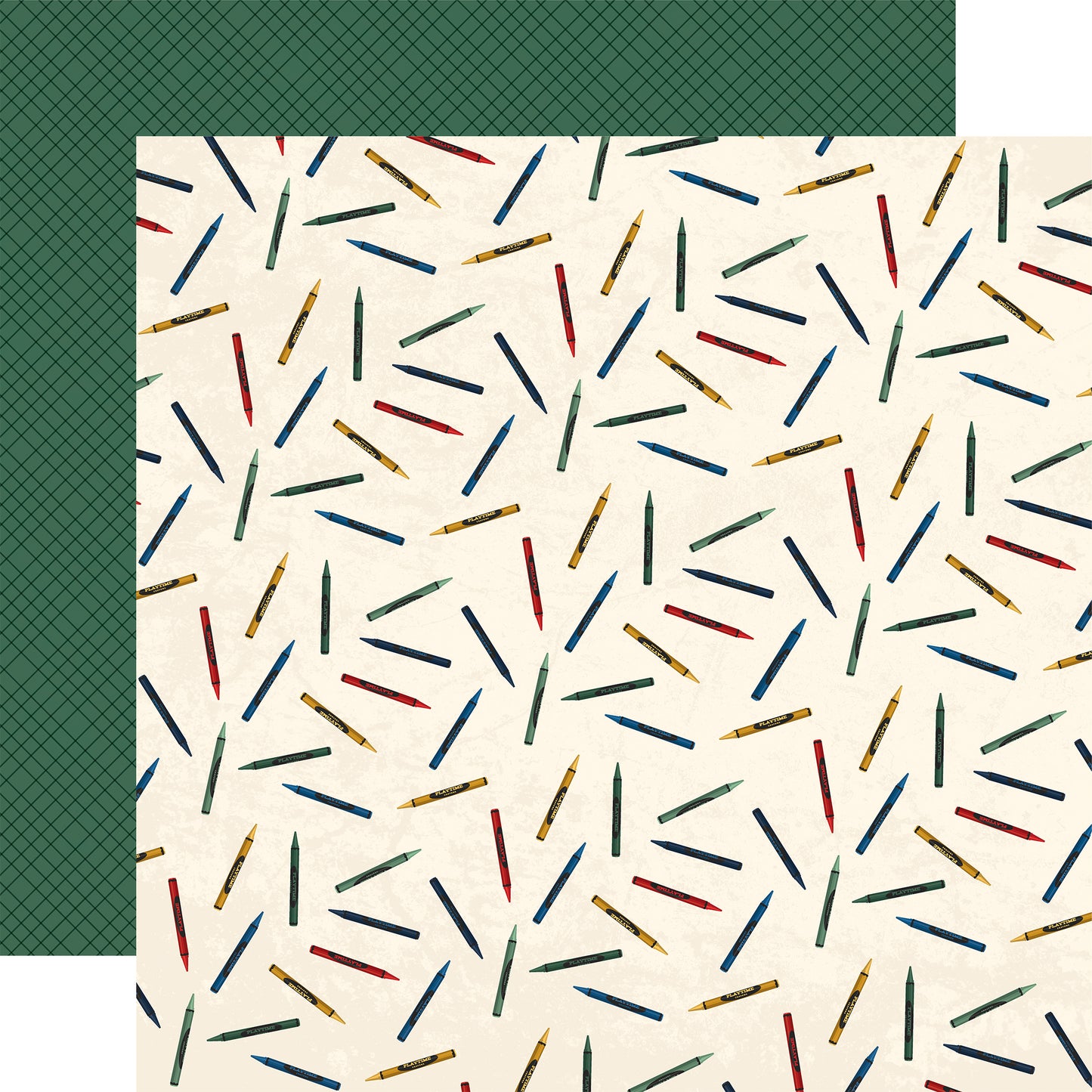 Carta Bella Paper - Back to School Collection - 12 x 12 Double Sided Paper - Playtime Crayons