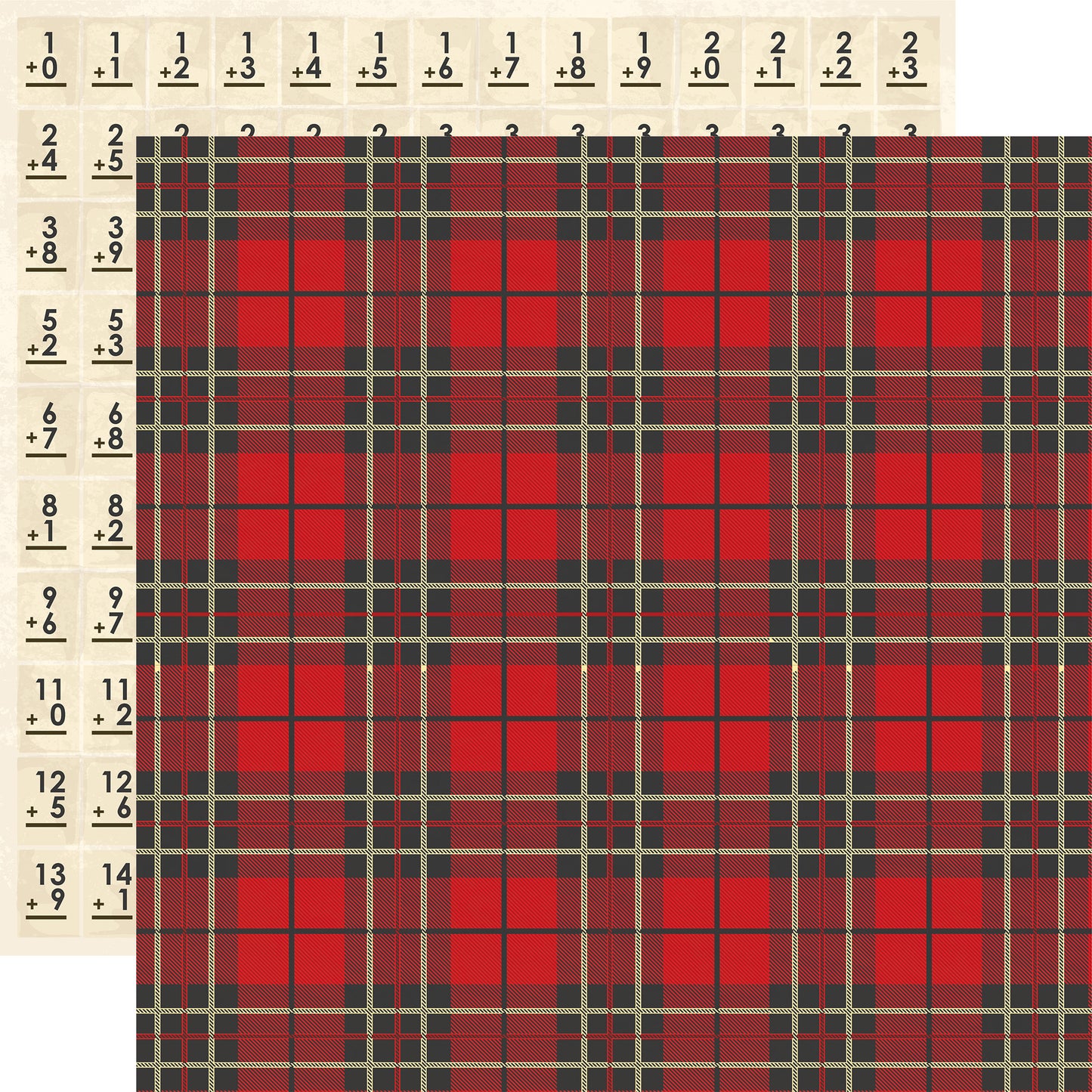 Carta Bella Paper - Back to School Collection - 12 x 12 Double Sided Paper - Lunchbox Plaid