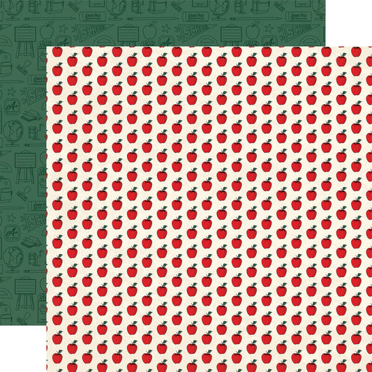 Carta Bella Paper - Back to School Collection - 12 x 12 Double Sided Paper - Back To School Apples