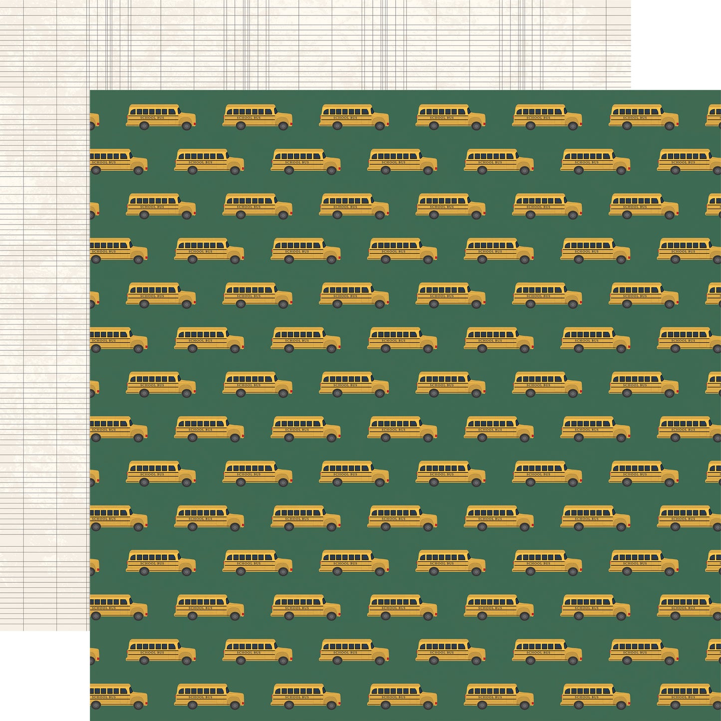Carta Bella Paper - Back to School Collection - 12 x 12 Double Sided Paper - School Buses