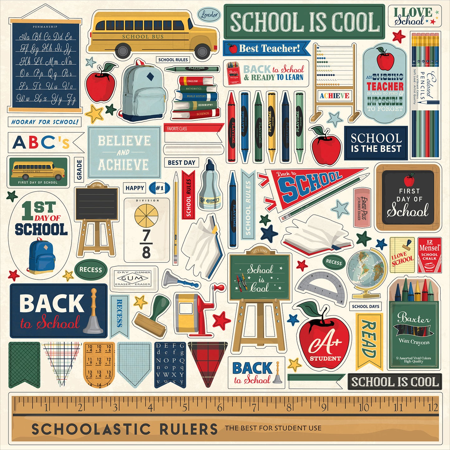 Carta Bella - Back To School Collection - Element Stickers