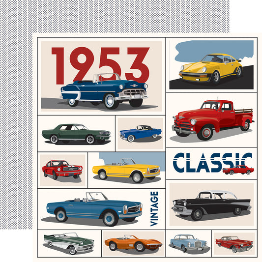 Carta Bella - Cars Collection - 12 x 12 Double-Sided Paper - Assorted Cars Cards