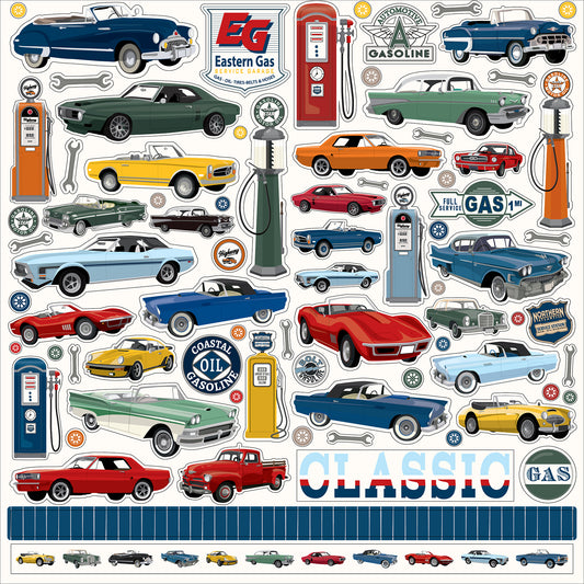 Carta Bella - Cars Collection - Cardstock Stickers - Elements