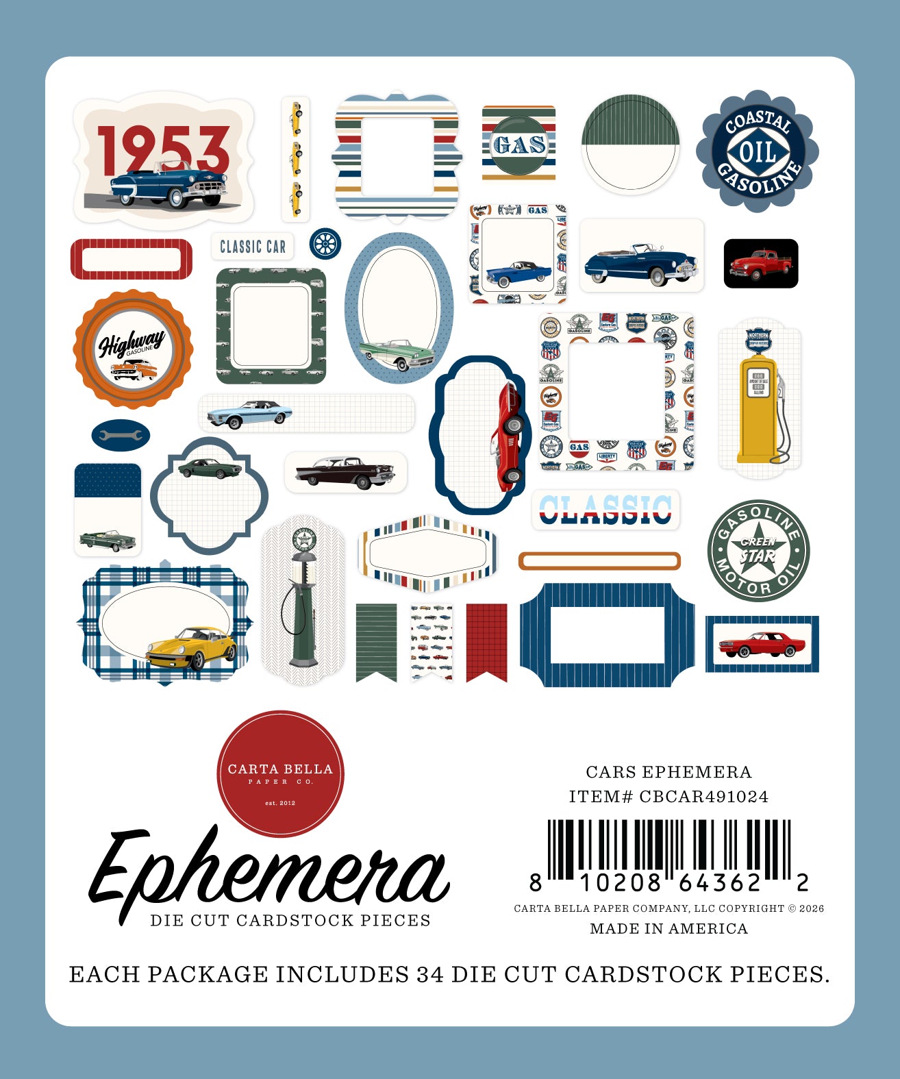 Carta Bella - Cars Collection - Ephemera